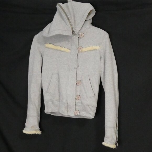 JUICY COUTURE | Pink Tag P | P2P 15 inches measured | Grey Hooded Zip-Up Jacket - Picture 3 of 16